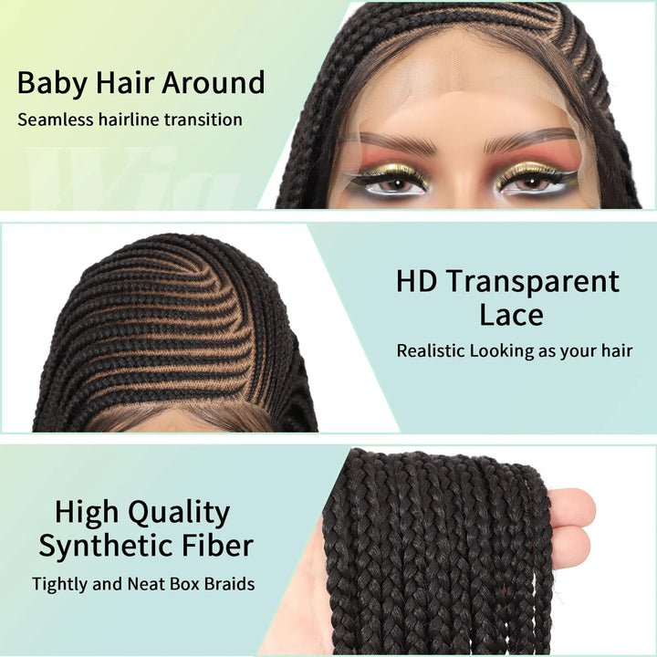 Lace Front Cornrow Braided Wig