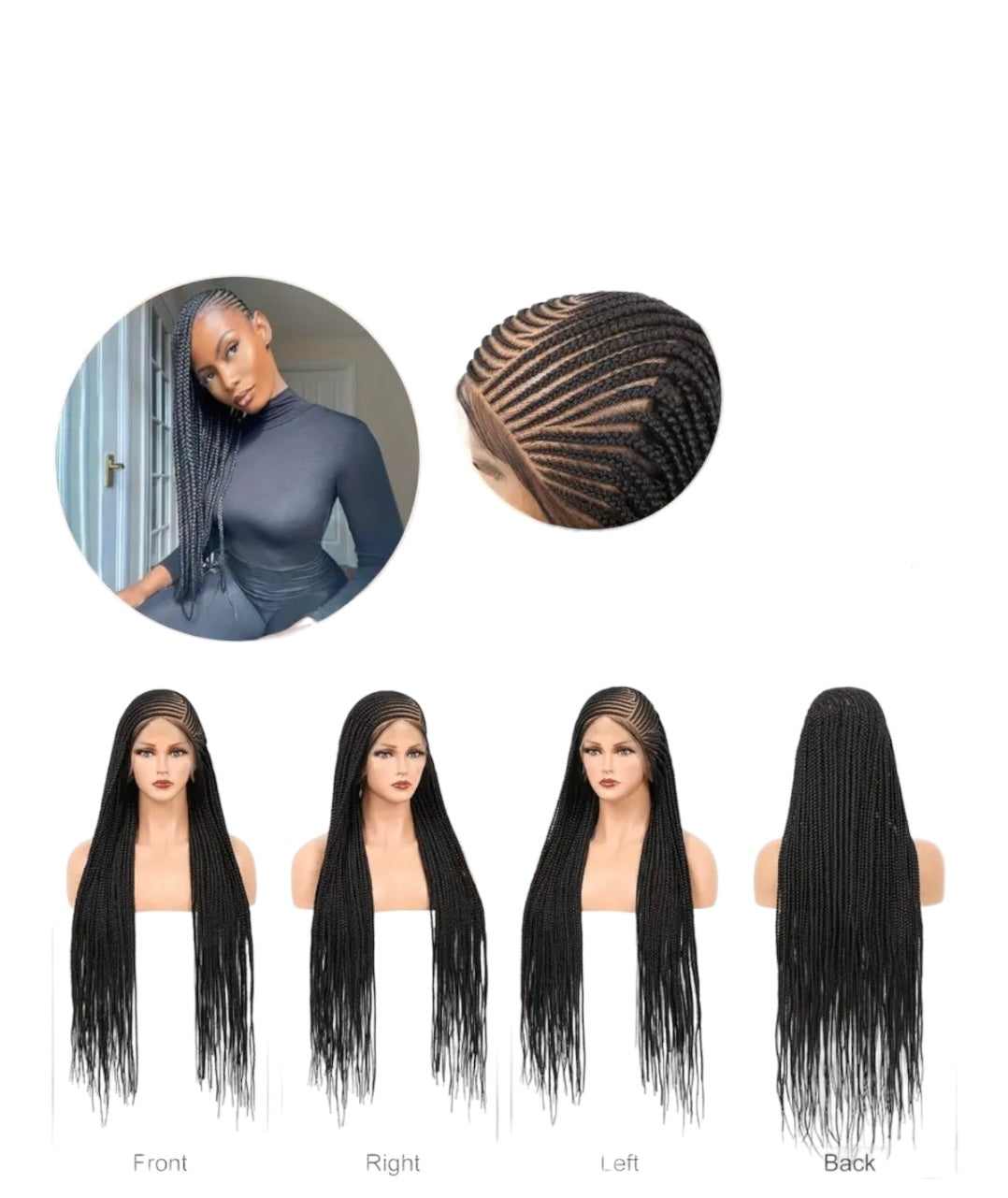 Lace Front Cornrow Braided Wig